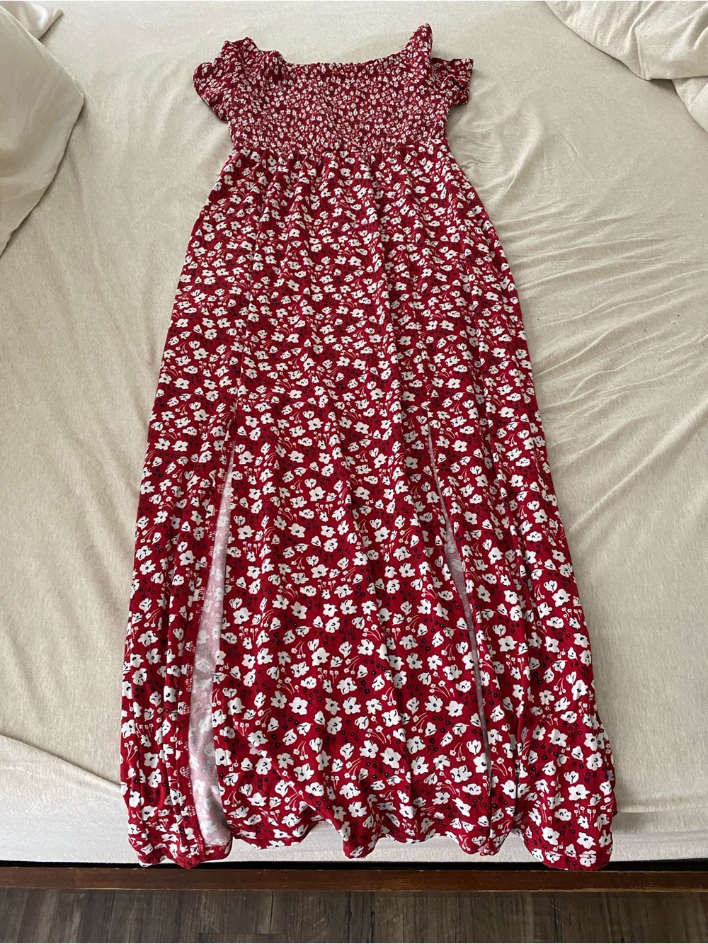 Cato Red White Floral Maxi Dress
